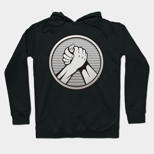 Arm Wrestling Silver Hoodie by sifis